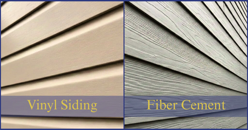 Vinyl siding compared with fiber cement siding